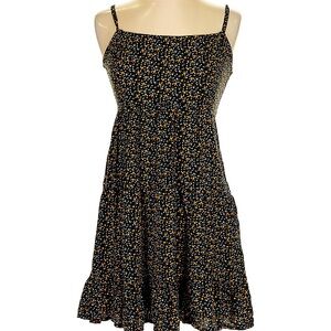 NWT - Hollister XS Black Floral Crisscross Back Sundress - Boho Mini Dress